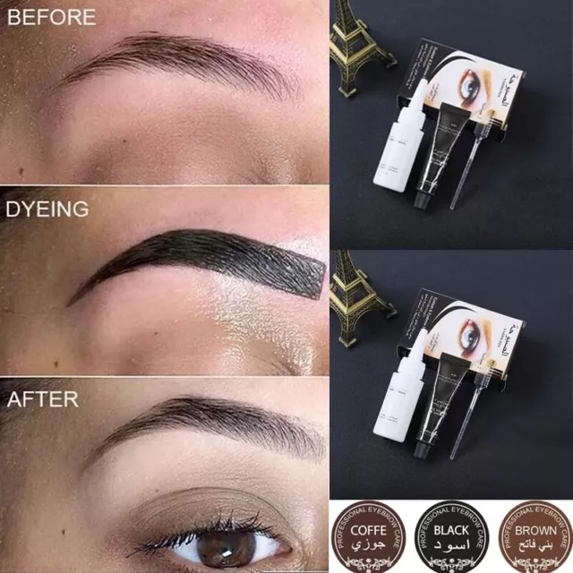 Henna Eyelash Eyebrow Dye Tint Gel Eyelash Brown Black Tint Cream Kit Easy Dy Sp