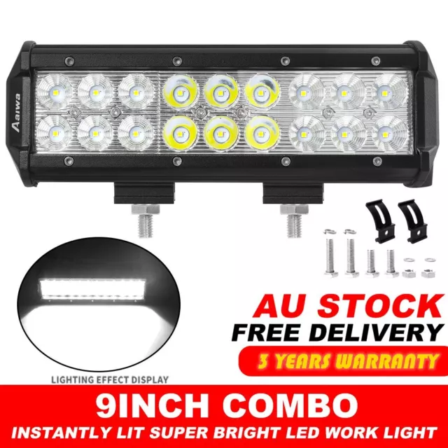 9inch LED Work Light Bar Spot Flood Combo Offroad SUV 4WD ATV Truck Driving Bar