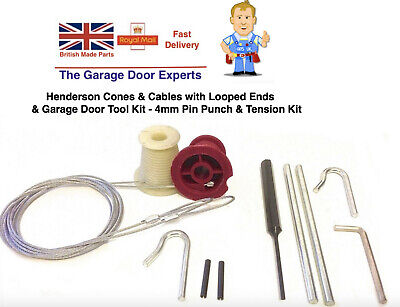 Henderson Cables De Puerta De Garaje Cables Elevadores, Kit De Herramientas De Reparación Merlin Up Y Sobre Reparación Nuevo
