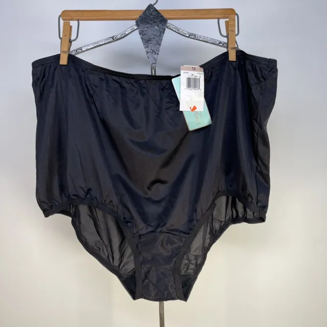 NWT Vintage Vanity Fair Black Double Antron III Nylon Hipster Bikini  Panties M/6
