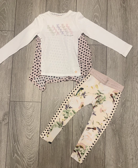 Nuovi leggings top per ragazze TED BAKER set 2 pezzi uccellini floreali età 3-4 3