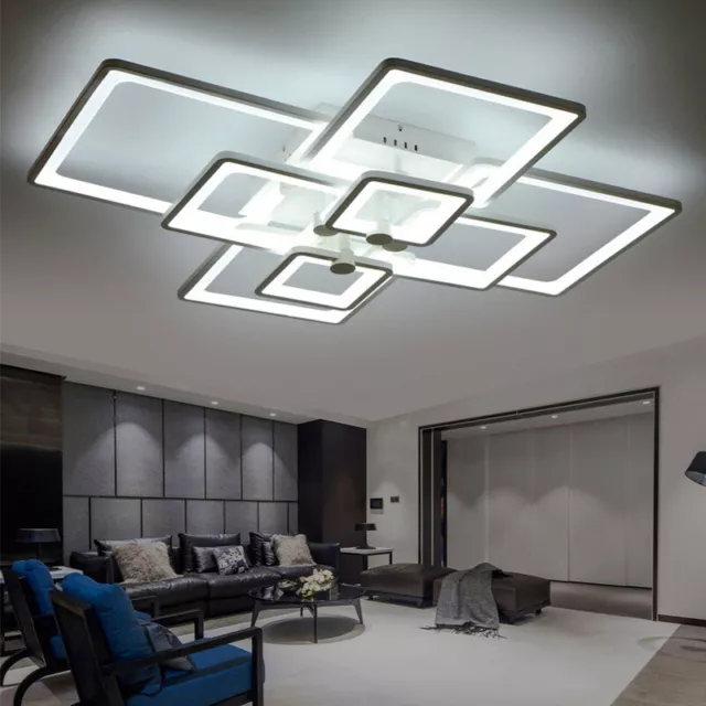 Modern Ceiling Light LED Dimmable Pendant Fixture Lamp Living Room Chandelier US