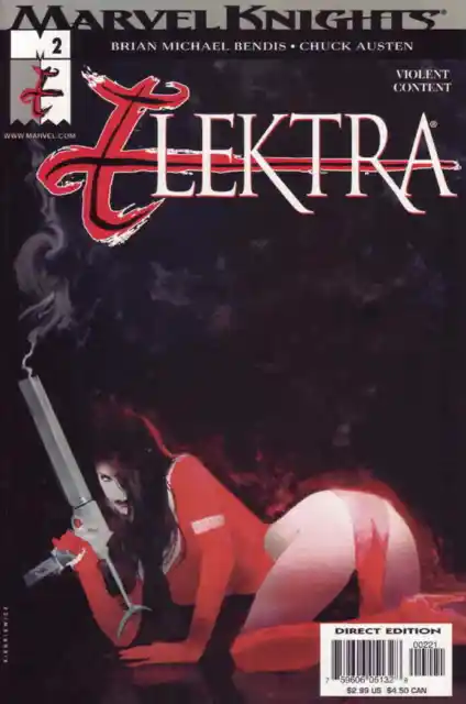 Elektra #2 Cover B Volume 2 Marvel Comics October Oct 2001 (VFNM)
