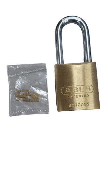 6-PACK ABUS 83IC/45HB50 Brass Padlock 1-3/4in Wide SFIC Small Format IC Prep,...