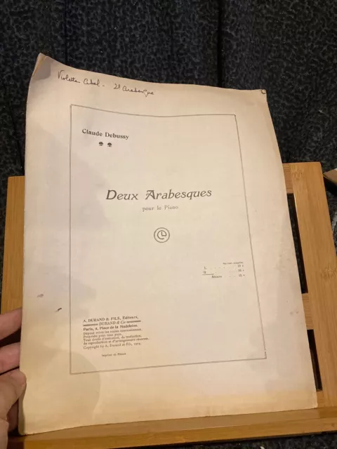 Claude Debussy Arabesque pour piano n°2 partition éditions Durand