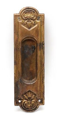 Art Nouveau Pressed Brass Pocket Door Plate