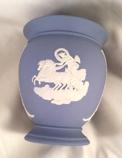 Vintage Wedgwood Blue White Jasperware Flower Vase Wedgewood Jasper Ware