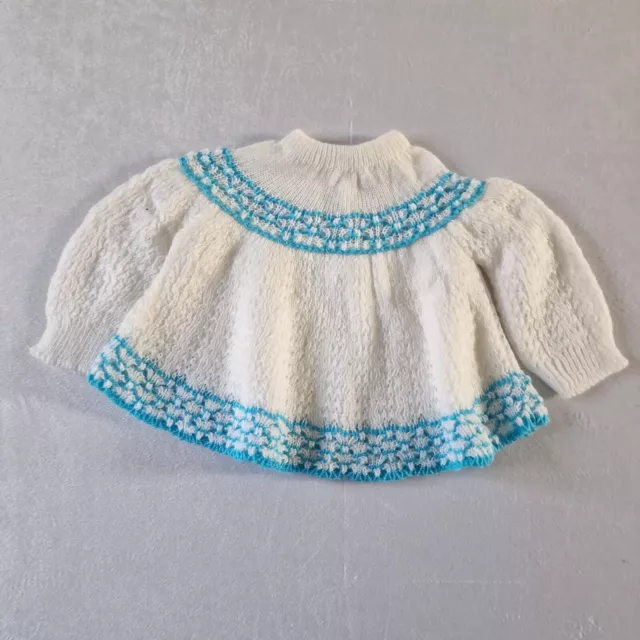 Vintage Baby Matinee Jumper | 0-3 months | White  Acrylic 60s/70s Deadstock KA68