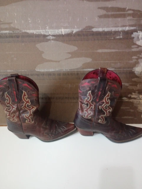 Ariat Women's Sz 7 Boots Wichita Brown&Red Full Grain Distressed Leather Cowgirl