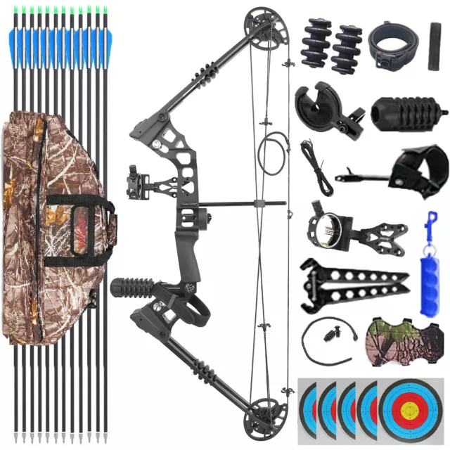 Compoundbogen Pfeil Set 20-70lbs Bogenschießen LH RH Sportbogen Jagd Bogen