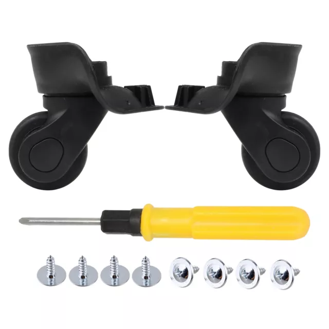 2PCS Black W041 Luggage Wheel Left & Right for Bags/Luggage/Trolley Case