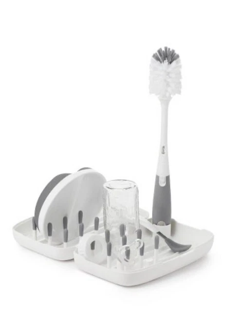 OXO Tot Travel Size Drying Rack with Bottle Brush- Gray