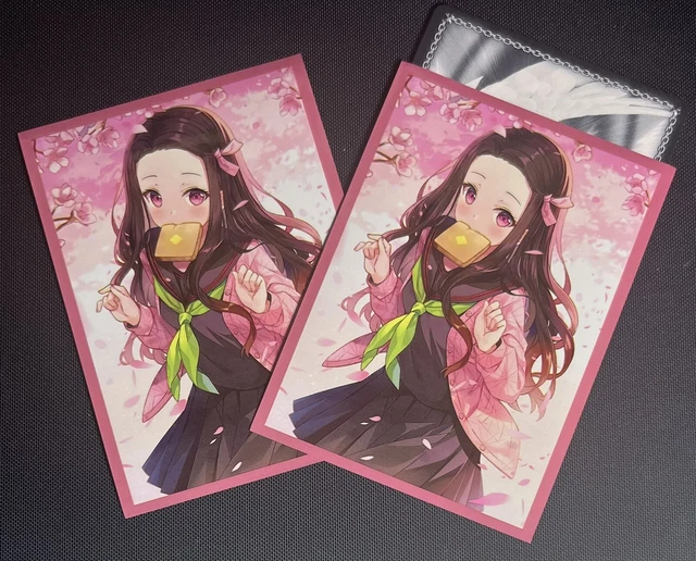 nezuko card sleeves Demon Slayer Kimetsu no Yaiba nezuko Kamado Card Sleeve painting in black white