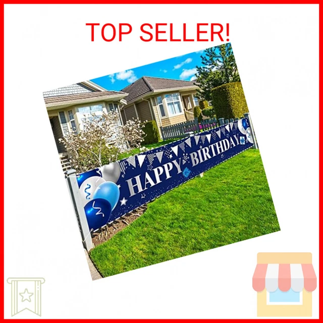 LASKYER 'Happy 10th Birthday' Yard Sign Banner - 9.8ft X 1.6ft Outdoor Party Decorations