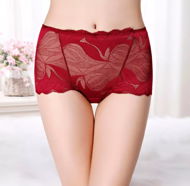 1 Pack Women's Ladies Sexy Full Lace High Waist Briefs Knickers Underwear Panty