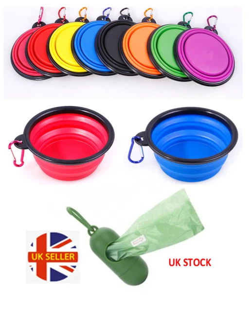 Ensemble de walkies pliable bol de voyage et sac caca distributeur sacs dégradables