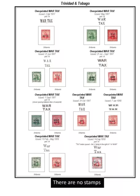 Print a Trinidad & Tobago Stamp Album fully illustrated & annotated