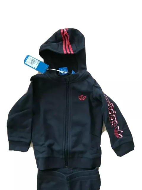 Adidas Tuta da Bambino CP Neonato Kit Tgl 92, Nero, G91805, Nuovo 3