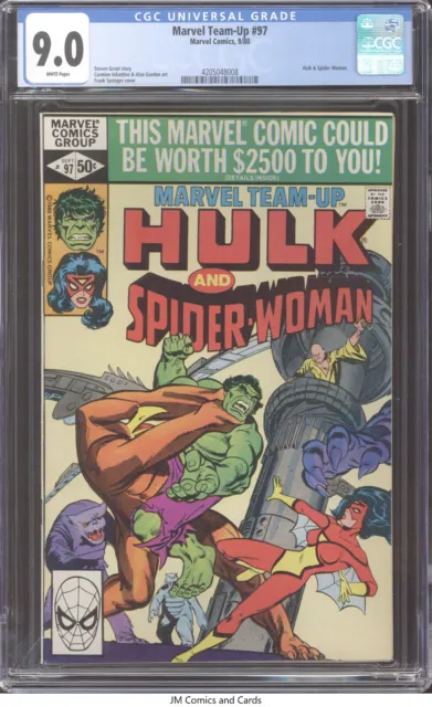 Marvel Team-Up #97 1980 CGC 9.0 White Pages - Hulk & Spider-Woman