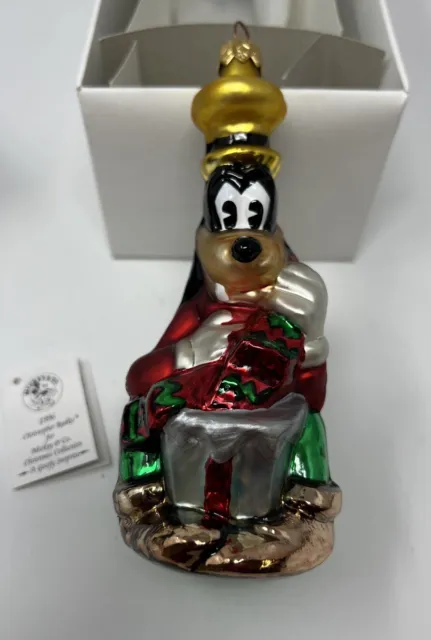 1996 Christopher Radko "A Goofy Surprise" Disney Christmas Tree Ornament w/ Box