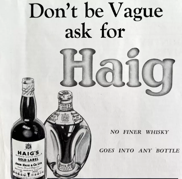 Haig Gold Label Scotch Whisky 1952 Advertisement UK Import Distillery DWII8