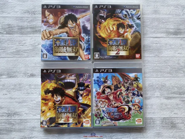 SONY PS3 One Piece Kaizoku Musou 1 2 3 & Unlimited World Set from Japan