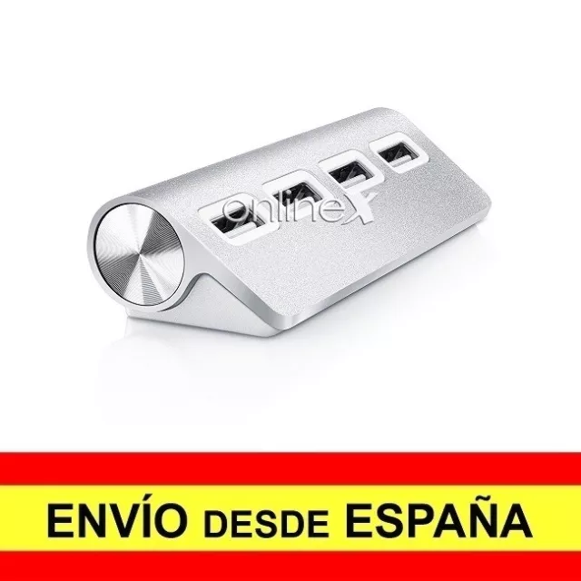 Hub Ladron 4 Puertos USB 2.0 Multiconector Multipuerto Adaptador Plata a3417