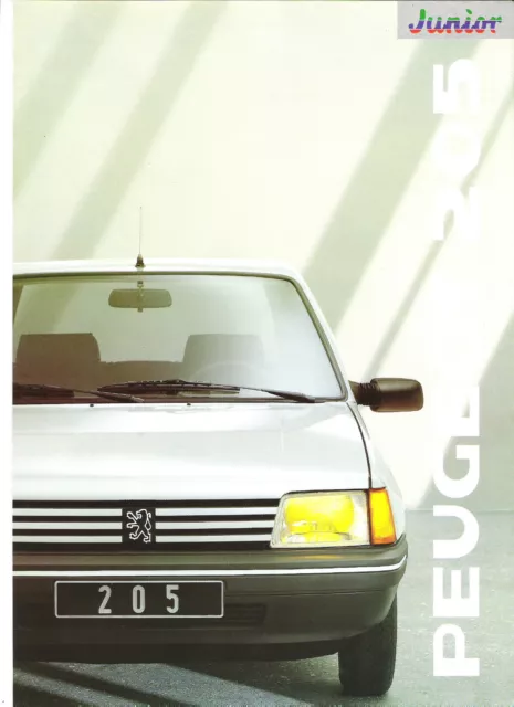 PEUGEOT 205 - 1989 - JUNIOR / catalogue brochure prospekt dépliant