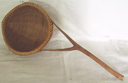 BASKETRY BASKET LADLE HANDLE HAND M WEAVING HOME WAll ART CRAFT 12 5/8" #4