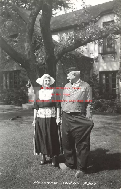 Native Ethnic Costume, RPPC, Holland Michigan, Couple, Photo No P347