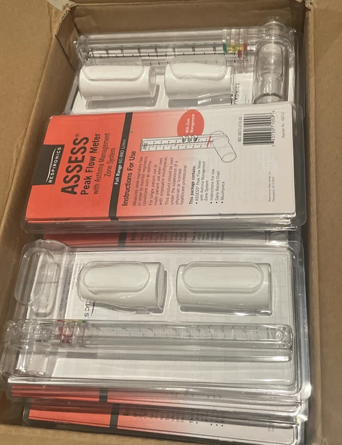 NEW Case of 12 Respironics Assess Peak Flow Meter Full Range HS710-012