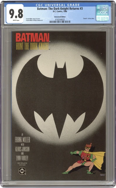 Batman The Dark Knight Returns #3 Miller 1st Printing CGC 9.8 Newsstand 1986