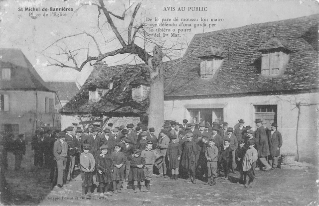 CPA 46 SAINT MICHEL DE BANIERES PUBLIC NOTICE / cpa rare