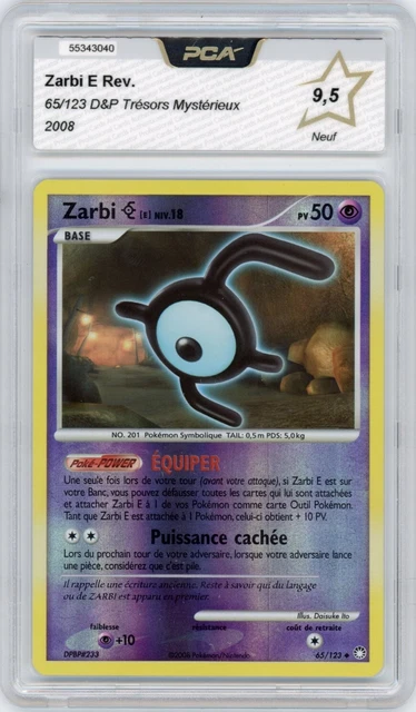 CARTE POKÉMON : Zarbi E Reverse 65/123 - Pca 9.5 - Dp Tresors ...