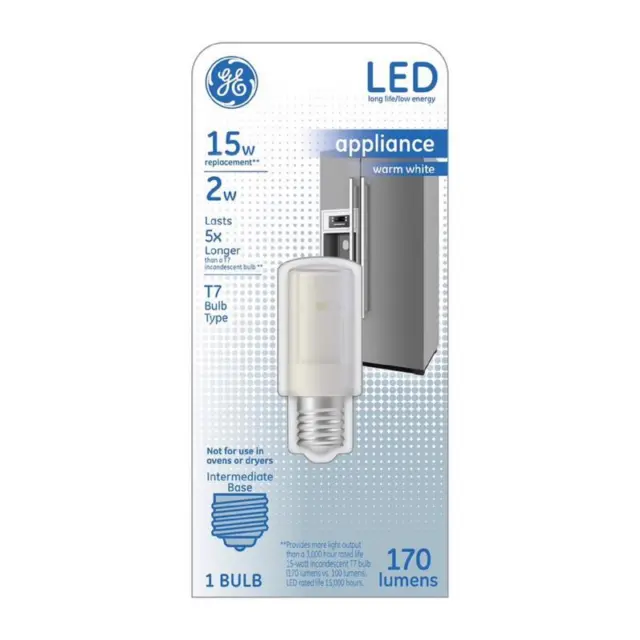 GE Lighting 29039 E17 Intermediate Glass Warm White Indoor Appliance LED Bulb