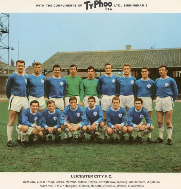 Vintage Team Photograph Leicester City FC Typhoo Tea Ltd card football #39