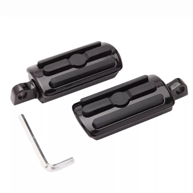 Black Aluminum Foot Pegs Motorcycle Footpeg Footrest For Harley Davidson Fatboy