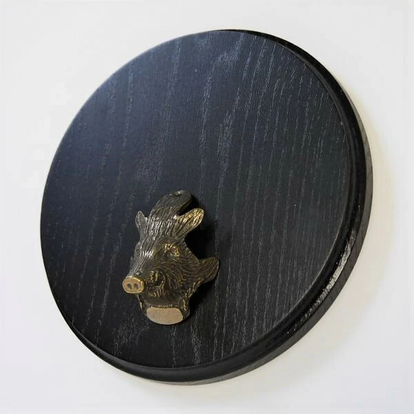 Placa de Jabalí Tablero Keiler Gewaffbrett Oscuro AF17cm Con Cabeza Decoración