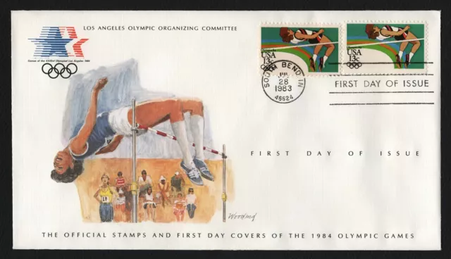 #2049 13c High Jump, LA Olympic Committee FDC 4-1/2x8 **ANY 5=FREE SHIPPING**