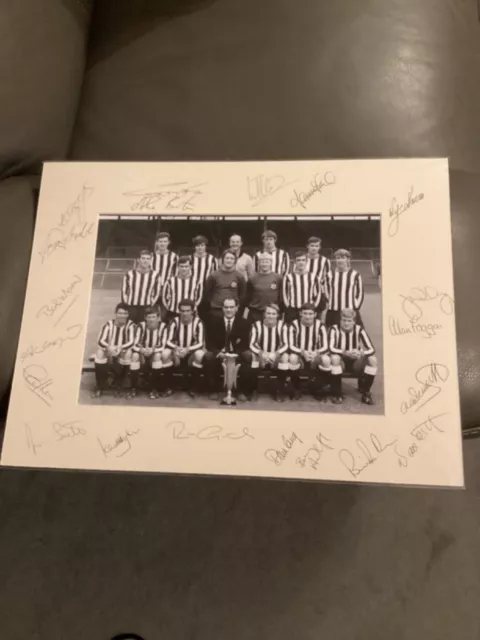 newcastle united fairs cup .photo signed by 20 team and squad members.