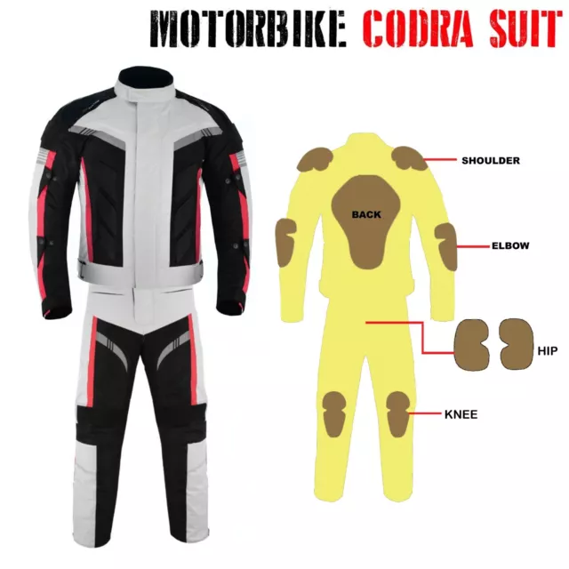 Mens Motorbike Suits Waterproof Motorcycle Textile Jacket Trousers Armoured Suit