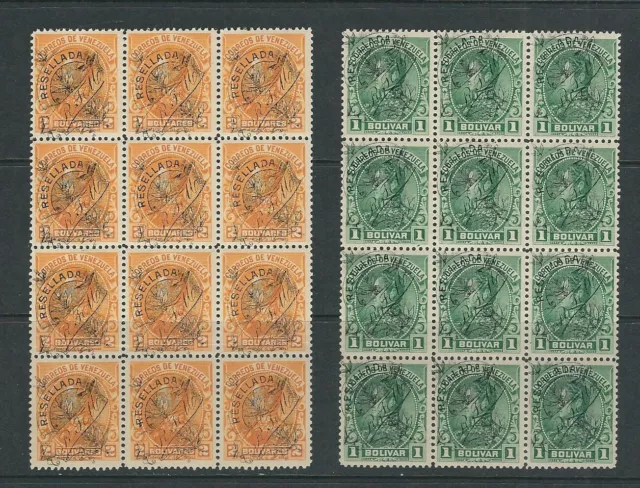 Venezuela 1900 Resellada Surimpressions (Sc 150, 153-55) Mint Blks De 12 Read