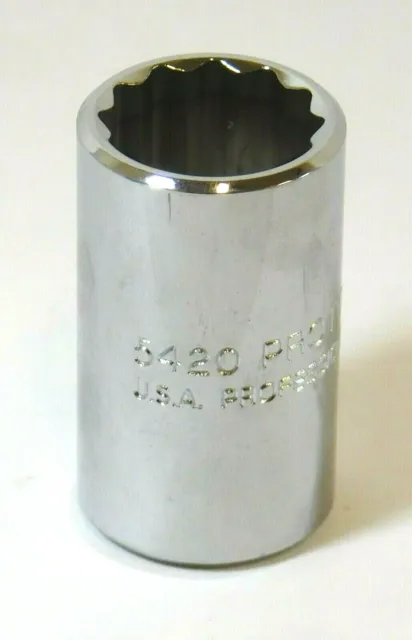 Proto J5420 Standard Hand Socket 1/2" Drive Size x 5/8" Size x 1-1/2" OAL 12 Pt