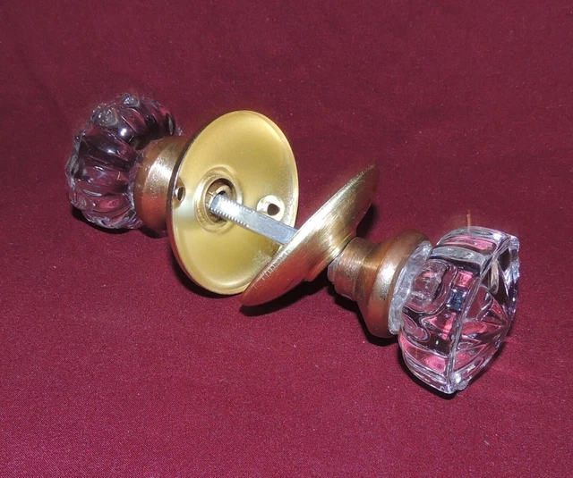 Antique Vintage 12 Point Crystal Glass Door Knob
