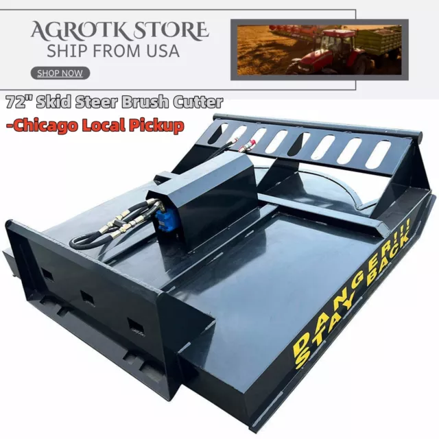 LOCAL PICK UP ONLY AGT 72" Skid Steer Brush Cutter Attachment 2 Blade Universal