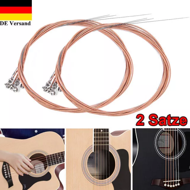 2 Satz Gitarren Saiten Konzertgitarre Westerngitarre Stahl Saiten Gitarrensaiten