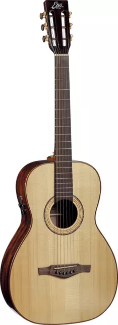 Guitare Electro-Acoustique Eko Parlor Acajou/Epicea Massif Marcopolo-P500E-Sm