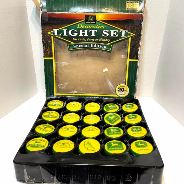 VTG John Deere Model A Tractor 20 Piece Indoor Outdoor Decorative Light Set NOS