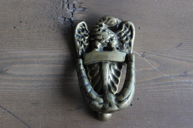 Llamador de puerta de águila americana antiguo de latón