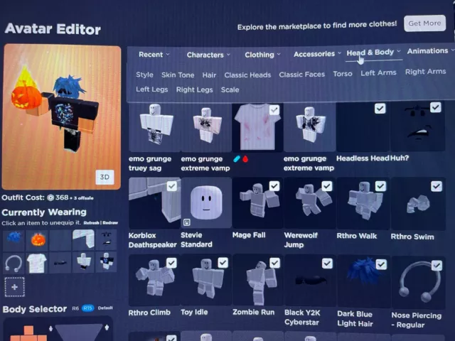 Roblox Headless account with Korblox and Sapphire Gaze : u/prettypr1ncessa